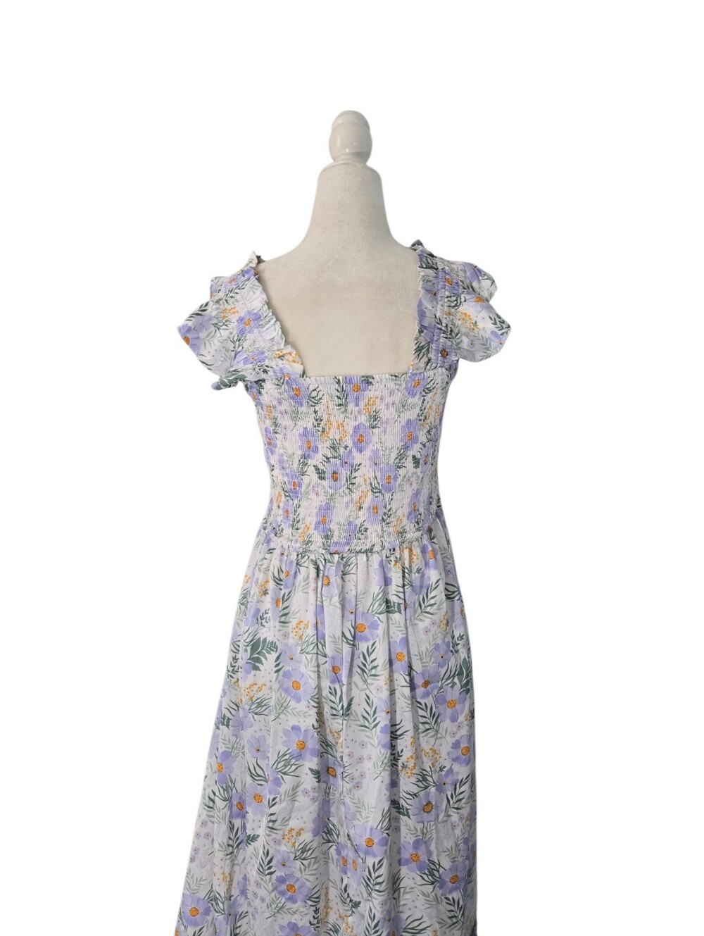 Melloday Maxi Dress Women's Smal Pastel Floral Smocked Sze small - Picture 10 of 12